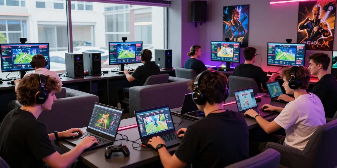 NAGA2000 DAFTAR gaming lounge with enthusiastic players enjoying competitive gameplay.