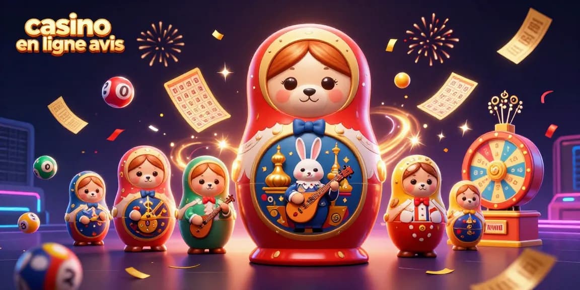Casino en ligne avis : Attractions visuelles avec des ours, ballons et jeux de loterie.