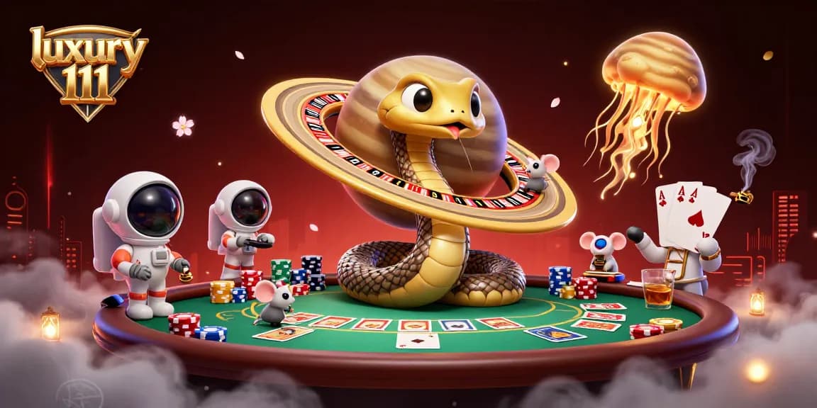Experience luxury 111 as astronaut mice bet on a roulette wheel with a Jupiter-sized jellyfish dealer.