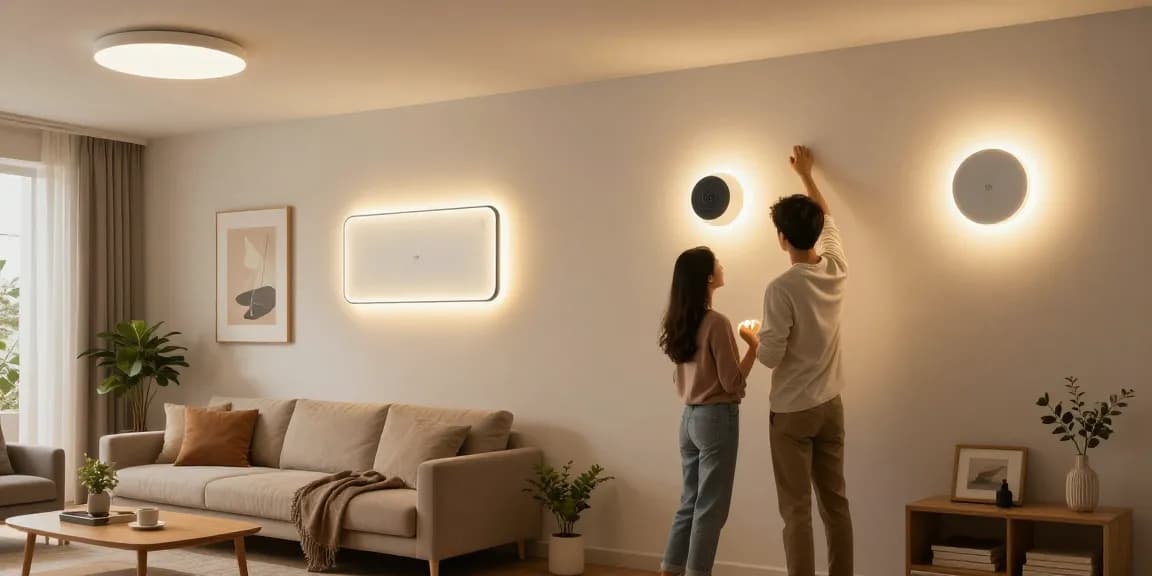 Aplice tavan elegante în interiorul modern, oferind iluminare eficientă energetic.