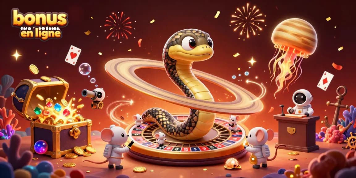 Profitez du bonus casino en ligne avec des astronautes pariant sur les segments d'une roulette planétaire.