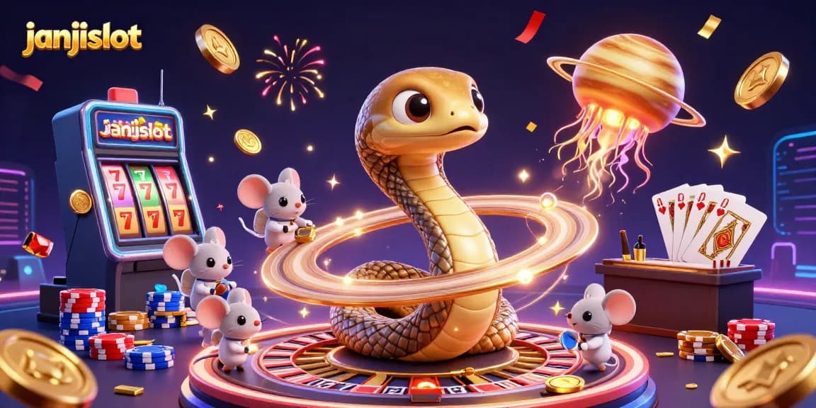 Bet on cosmic slots with janjislot – a dynamic illustration of a roulette-using Saturn snake.