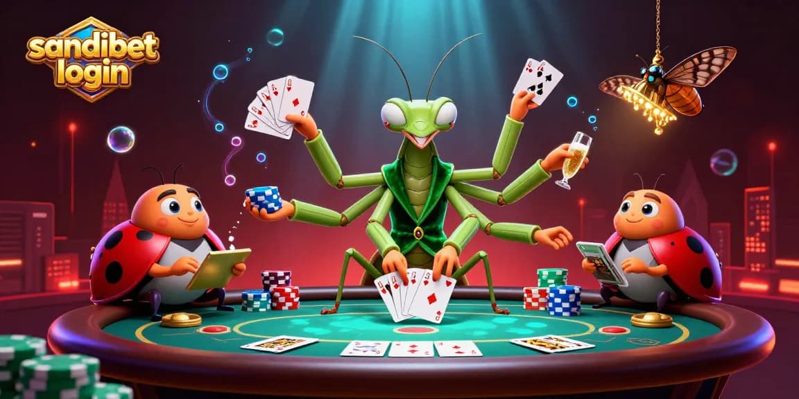 Engage in thrilling sandibet login with 3D casino characters and a vibrant gambling atmosphere.