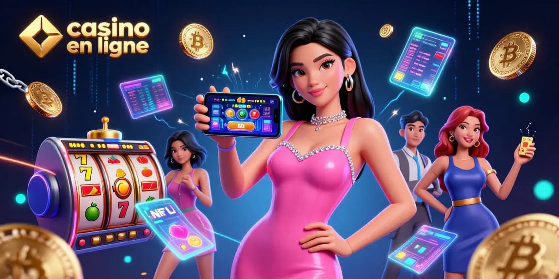 Jouez à des jeux immersifs au casino en ligne avec une femme époustouflante s'engageant dans un jeu de croupier en direct sur son smartphone.