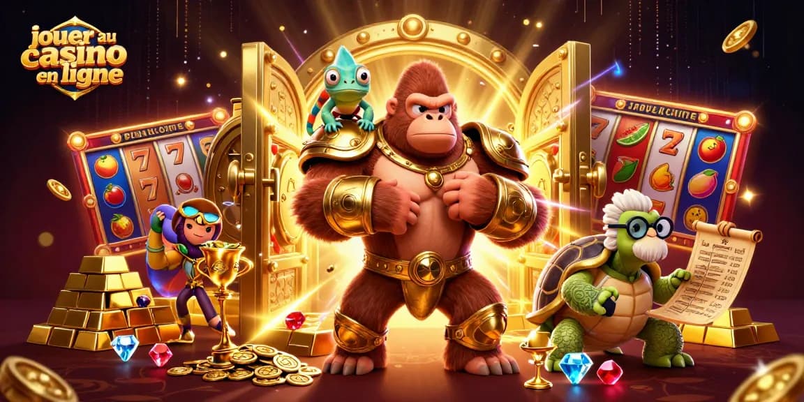 Faire l'expérience de jouer au casino en ligne avec des personnages animés entourés de richesses et de jeux.
