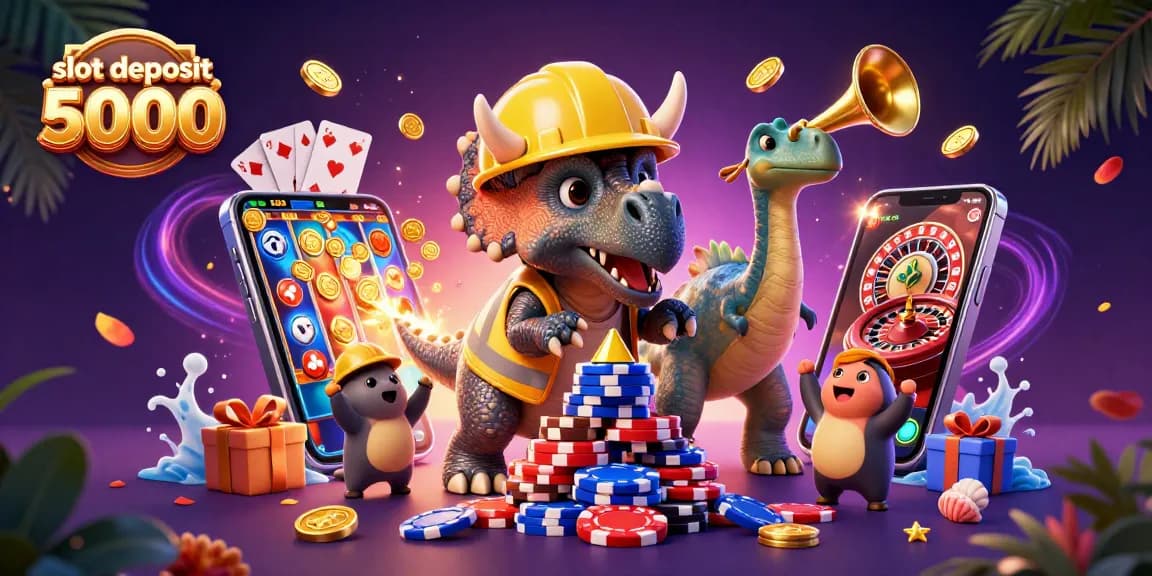 Saat bermain slot deposit 5000, triceratops membangun menara chip dengan semangat merayakan jackpot!