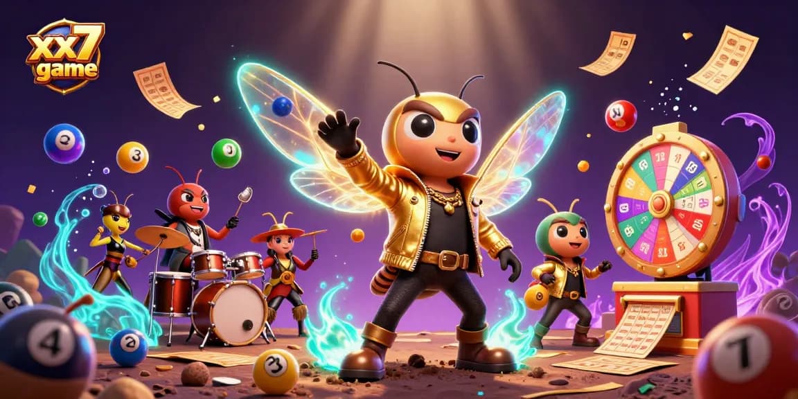 Experience the thrill of winning with xx7game's vibrant lottery elements and dynamic casino characters.
