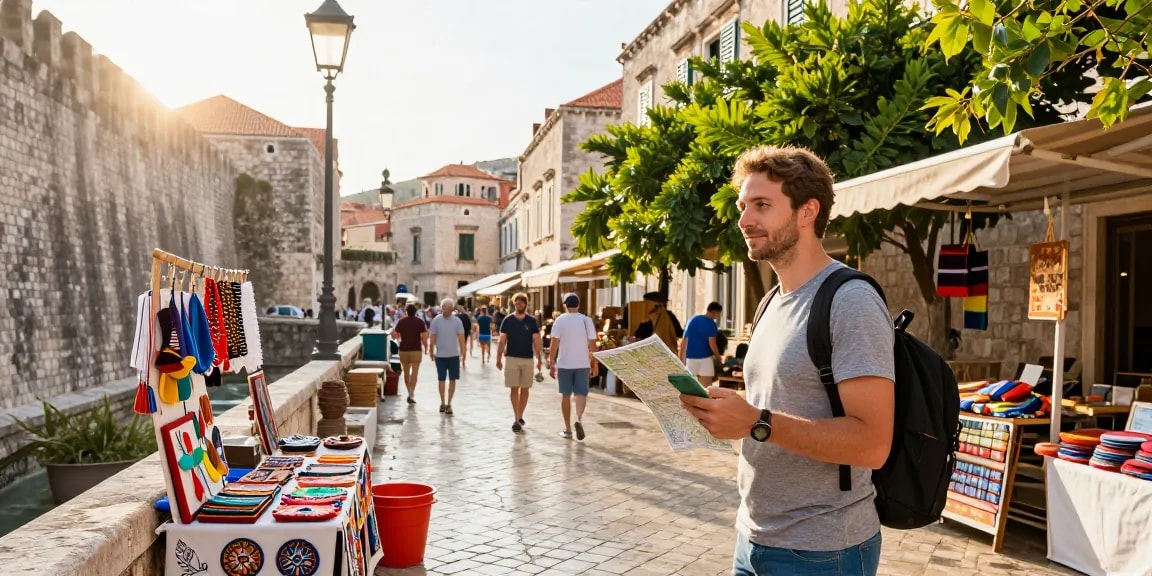 Where Can I Buy Top Shelf Weed In Dubrovnik, Croatia? Traveler exploring Dubrovnik's vibrant streets for cannabis.