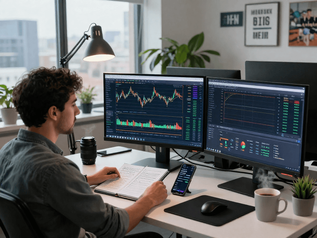 实时交易分析空间，使用TradingView官网展示股票数据和自定义指标，专业交易者专注于市场动态。