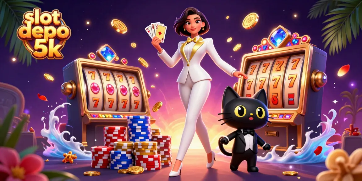 Experience thrilling gaming with slot depo 5k showcasing a glamorous scene of casino excitement.