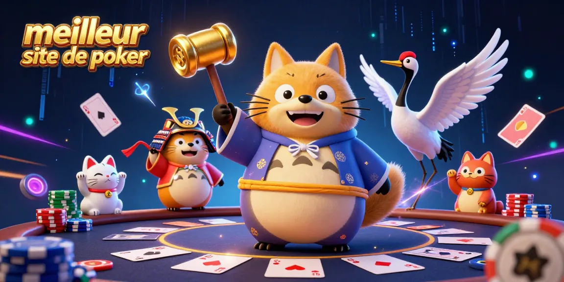 Jouez sur le meilleur site de poker avec une table remplie de gains et de personnages animés.