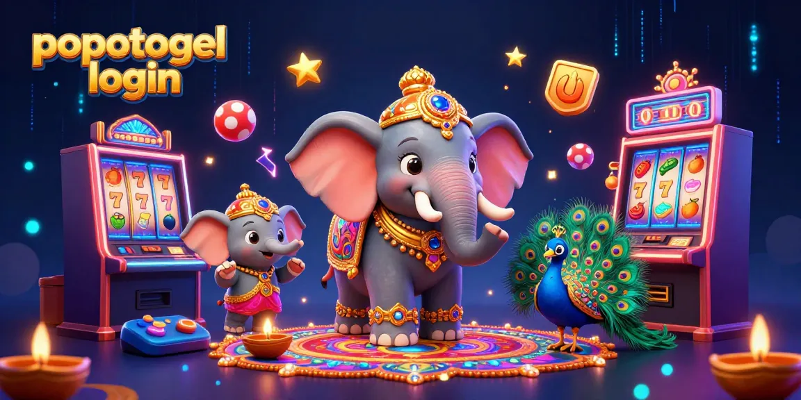 Experience the excitement of popotogel login with vibrant 3D casino elements and games.