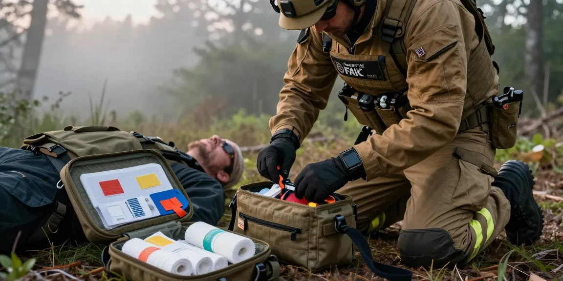 Using the IFAK Trauma Kit for urgent medical response in a rugged outdoor setting