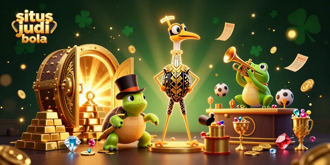 Experience situs judi bola excitement with striking casino-themed characters and ornate treasures.