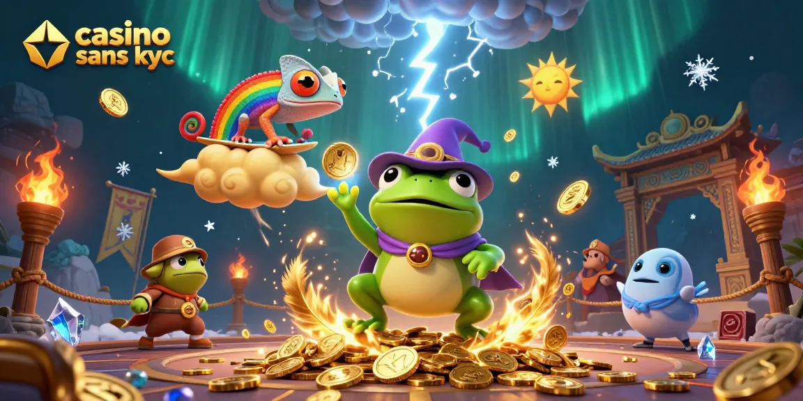 Jouez au casino sans KYC avec des personnages colorés et des effets lumineux captivants.