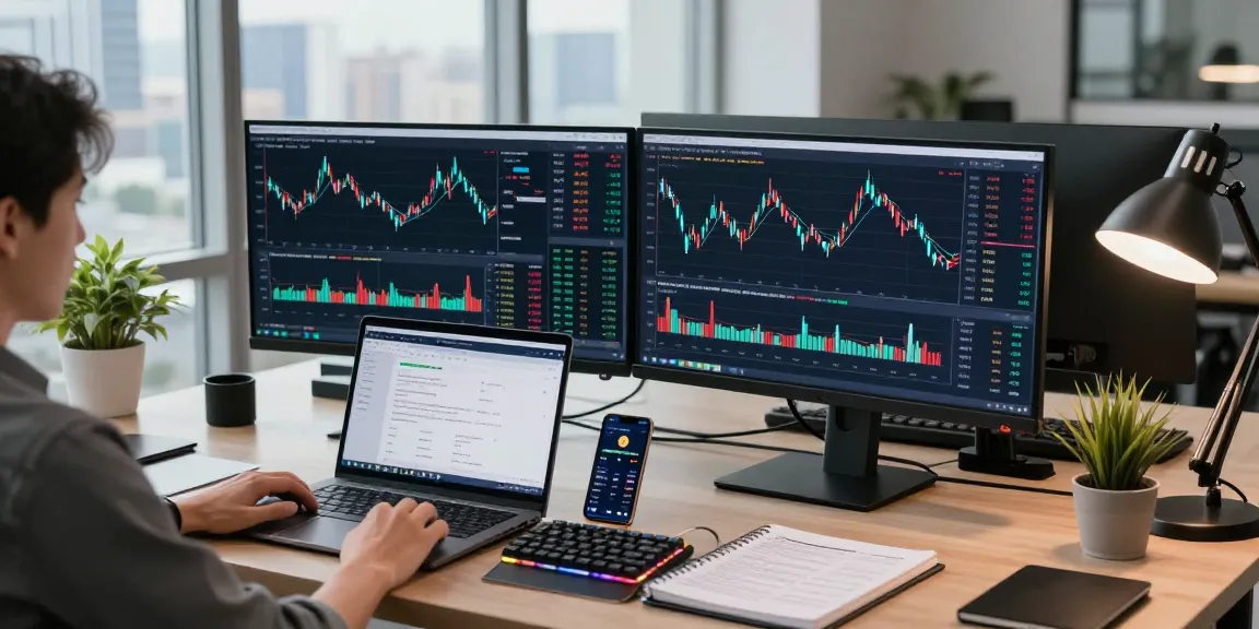HCNWF stock price displayed on trading monitors in a modern crypto workspace with innovative tech elements.