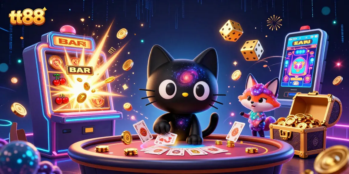 Engage with the vibrant world of TT88, showcasing a cosmic casino experience filled with winning potential.
