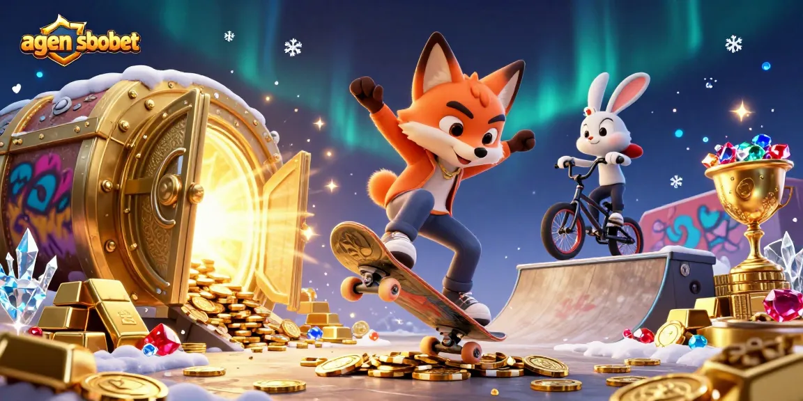 Engage in thrilling action with agen sbobet showcased in a vibrant 3D casino scene.