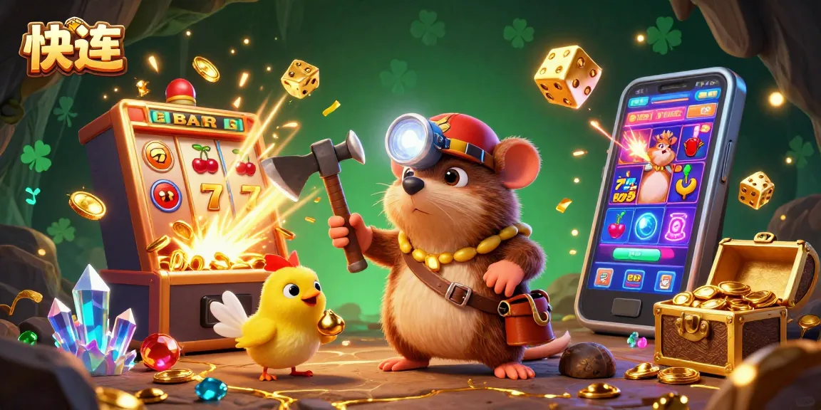 快连 offers dynamic gaming experiences with immersive illustrations of treasure hunters and jackpot slots.