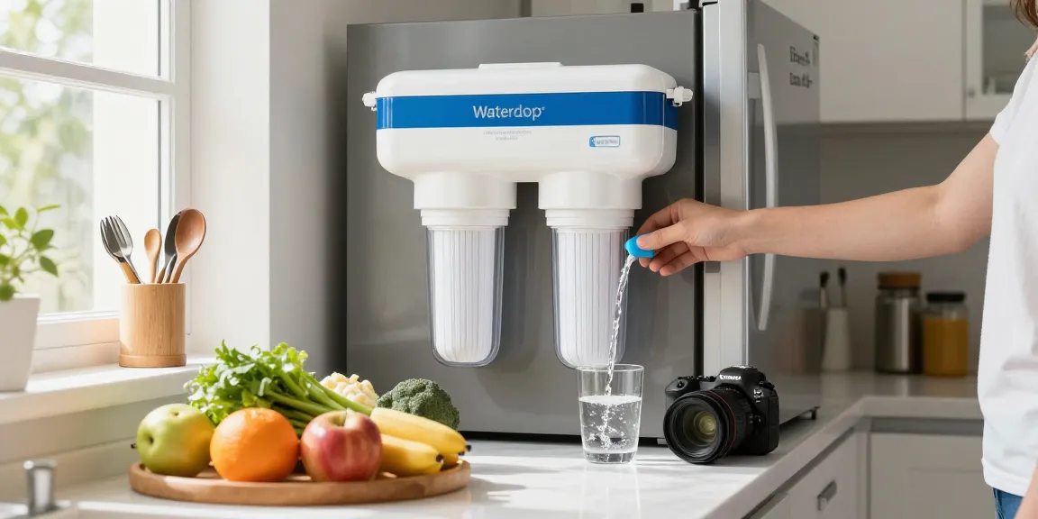 Person installing Waterdrop EDR3RXD1 Replacement for Everydrop® Filter 3 in a bright kitchen