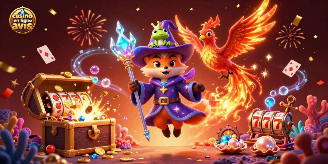 Admirez cette illustration de l'avis casino en ligne, mettant en avant les personnages et les éléments interactifs des jeux.