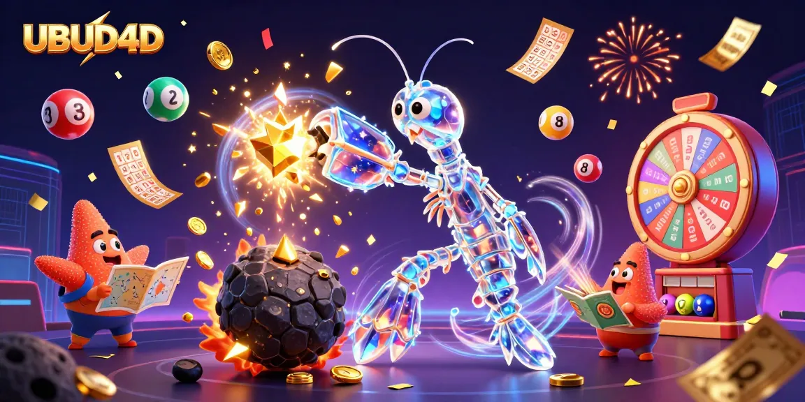 Experience exciting gameplay with UBUD4D, featuring dynamic lottery elements and vibrant celebration effects.