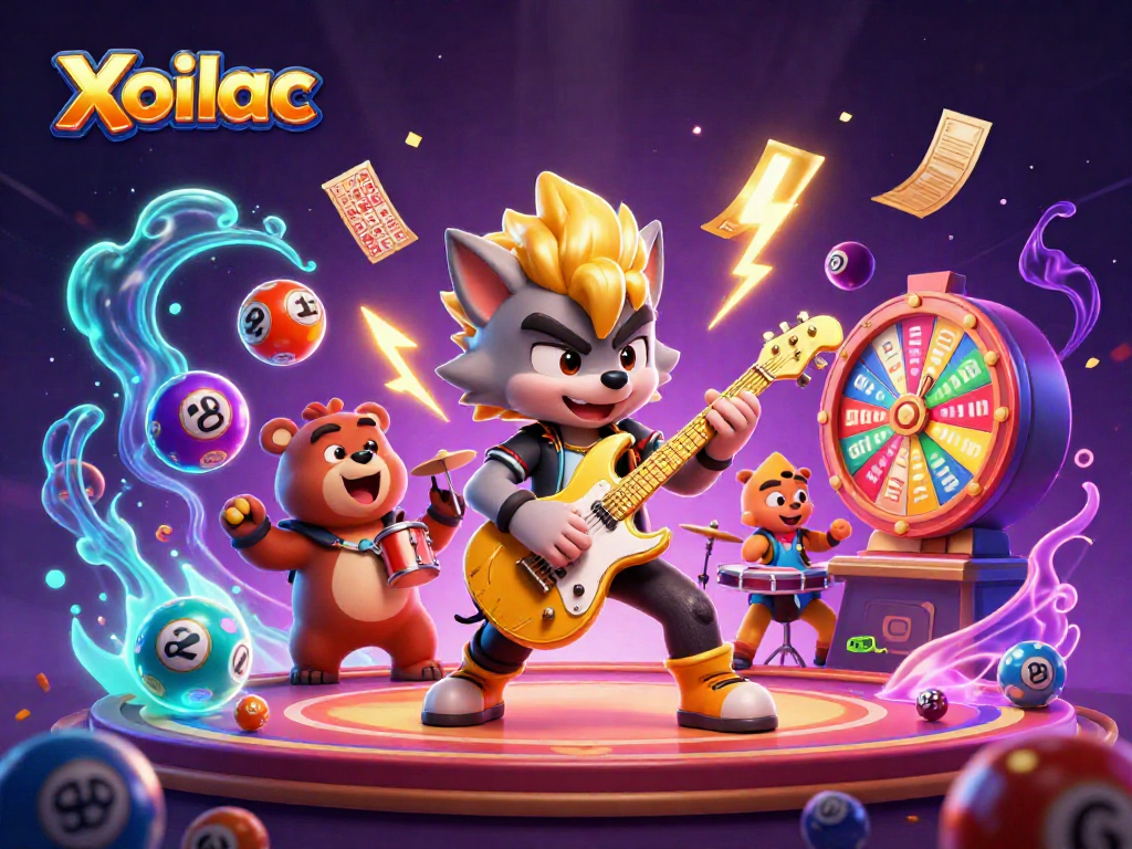 Experience the electrifying Xoilac slot world with a vibrant stage performance and dynamic casino action.