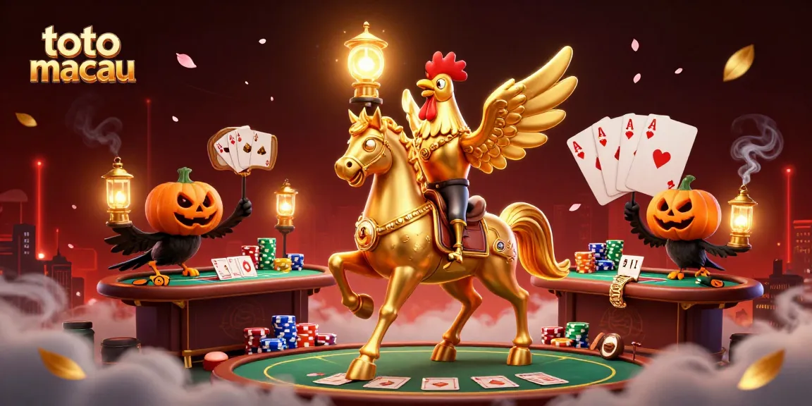 Experience thrilling action at toto macau with a golden rooster and friends in a vibrant casino.