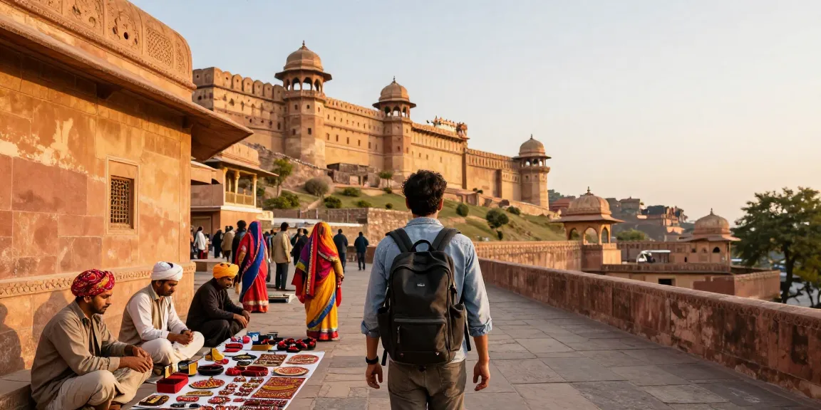 Exploring Jaipur's Amber Fort with a focus on Tour and Travels Agency Jaipur and vibrant local culture.