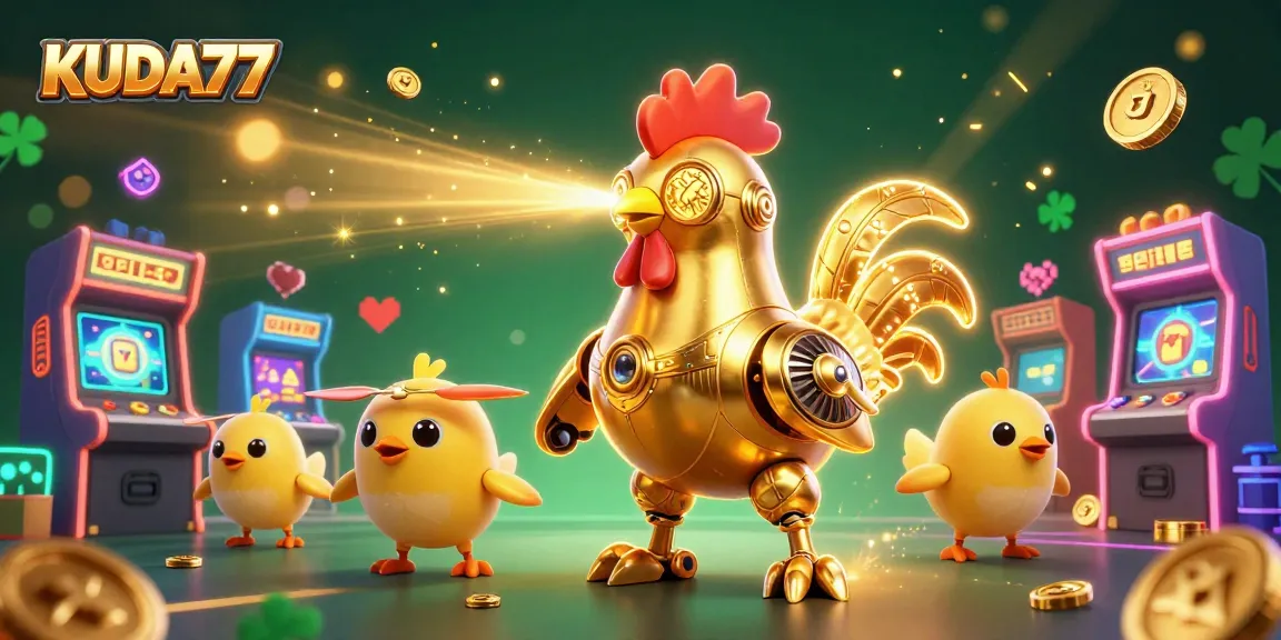 KUDA77 menghadirkan keseruan judi slot dengan robot ayam emas futuristik dan drone anak ayam.