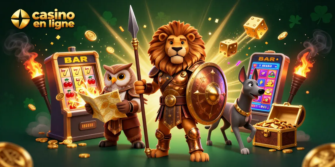 Découvrez le meilleur du casino en ligne avec ce lion spartiate et une machine à sous éclatante.