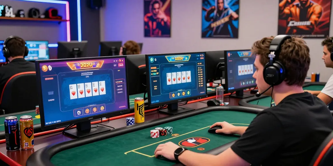 Intense gaming session showcasing raja 328 player focused on live poker.
