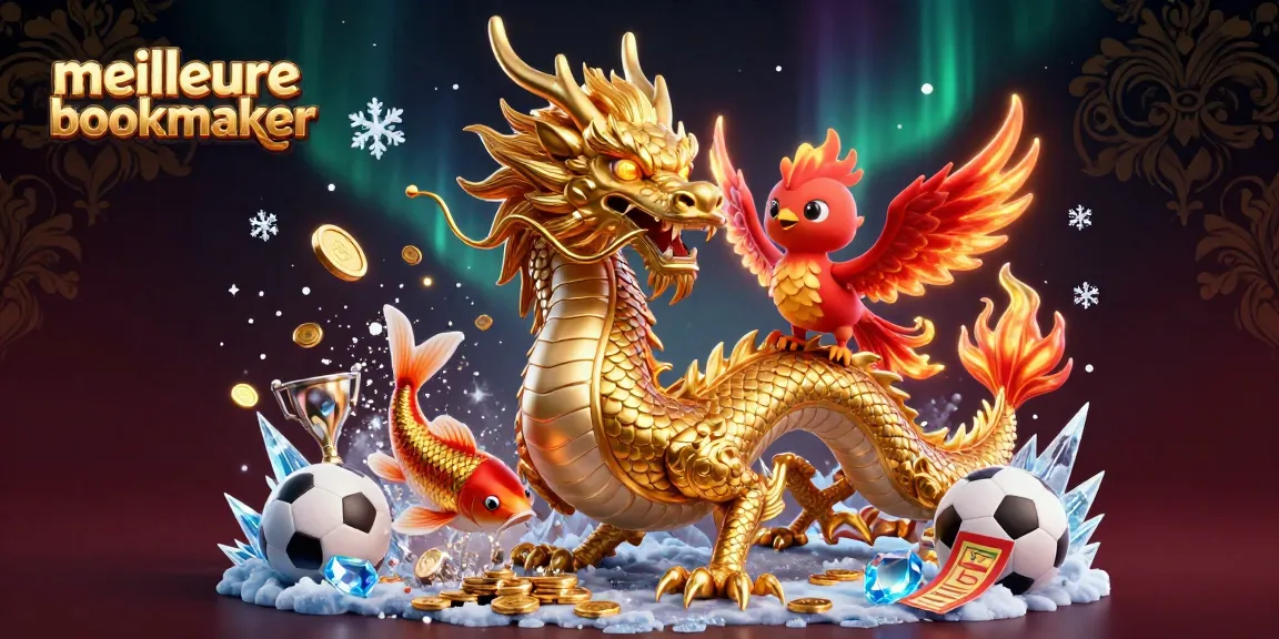 Pariez avec les meilleures bookies en 2026 grâce à ce dragon doré et son phoenix aux ailes enflammées.