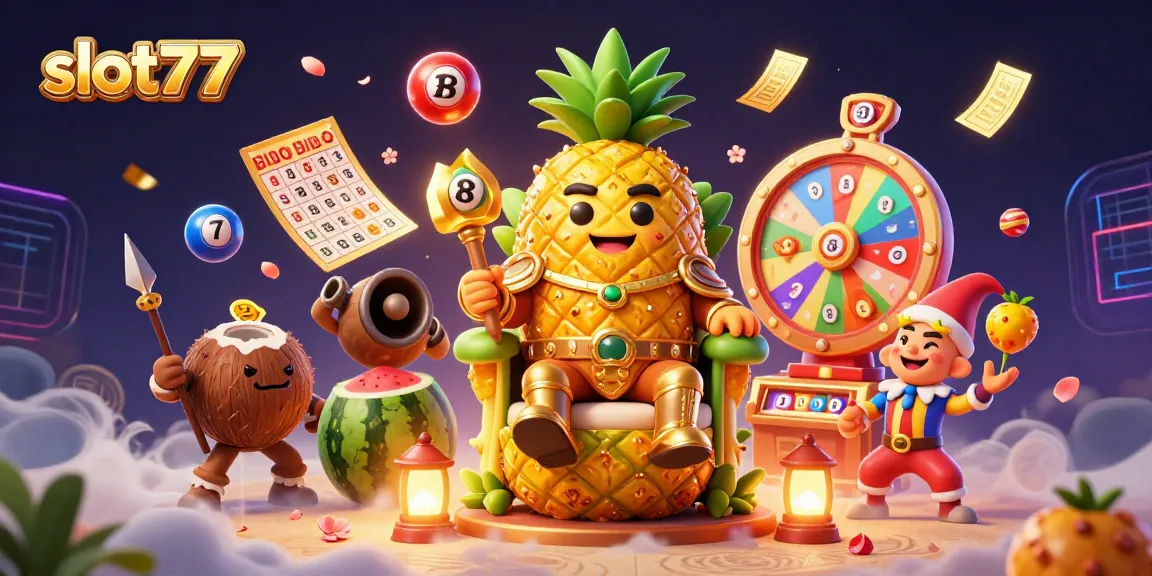 Spin and win with slot777 in a vibrant 3D illustration showcasing casino excitement.