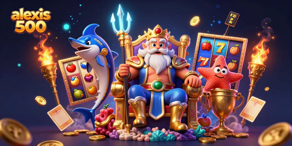 Experience winning slots with the vibrant alexis 500 casino scene, featuring Neptune and dynamic game elements.