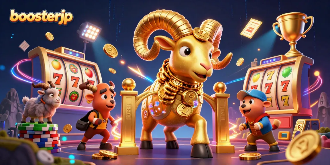 Mengakses permainan slot jackpot di BoosterJP dengan berbagai simbol menggoda dan peluang menang besar.