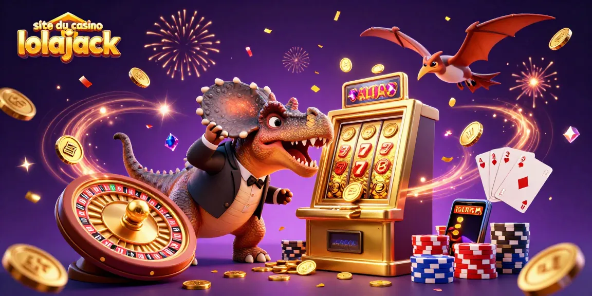 Witness the site du casino lolajack come to life with cartoon dinosaurs celebrating a jackpot payout!