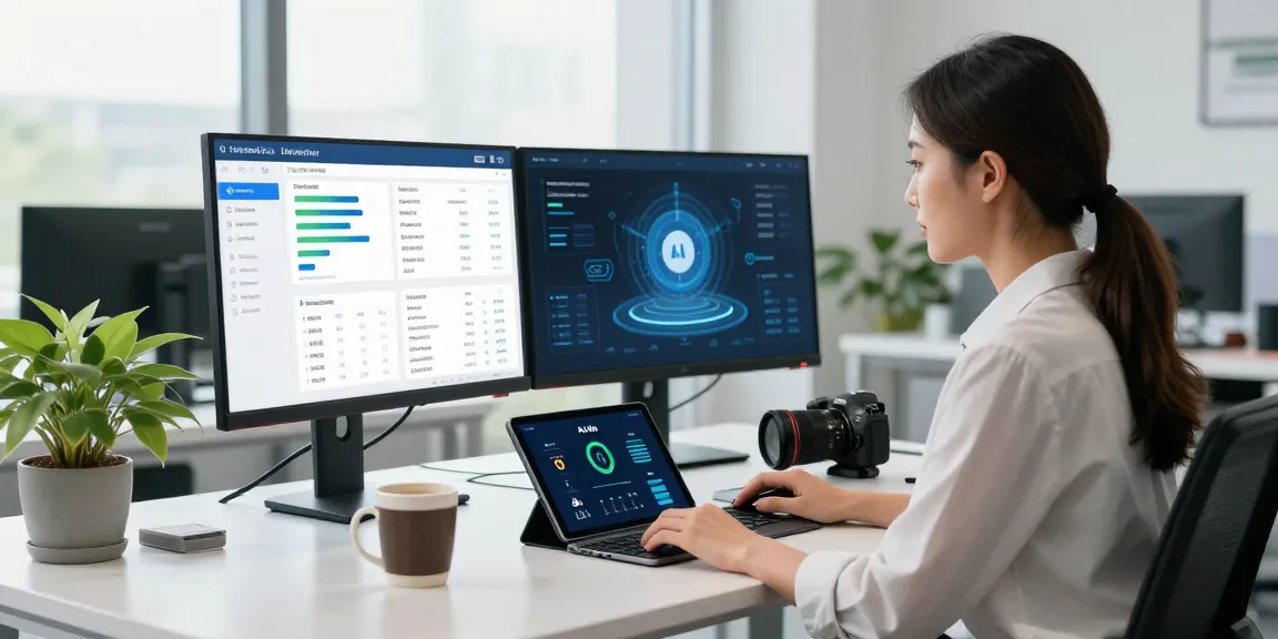 Age verification system analytics being analyzed in a modern office.