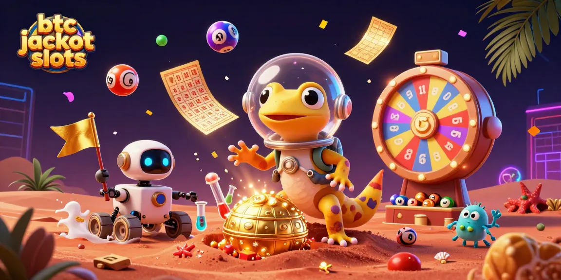 Join the adventure with btc jackpot slots as a Martian gecko discovers a golden casino among alien wonders.