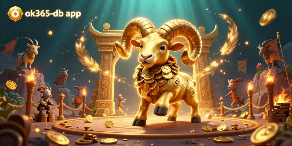 Experience thrilling moments at ok365-db app with golden ram charging through gaming excitement.