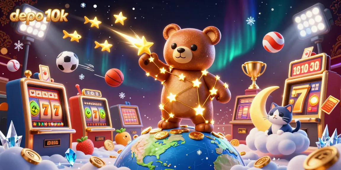 Experience the thrill of depo 10k slots with vibrant 3D characters and rich casino elements.