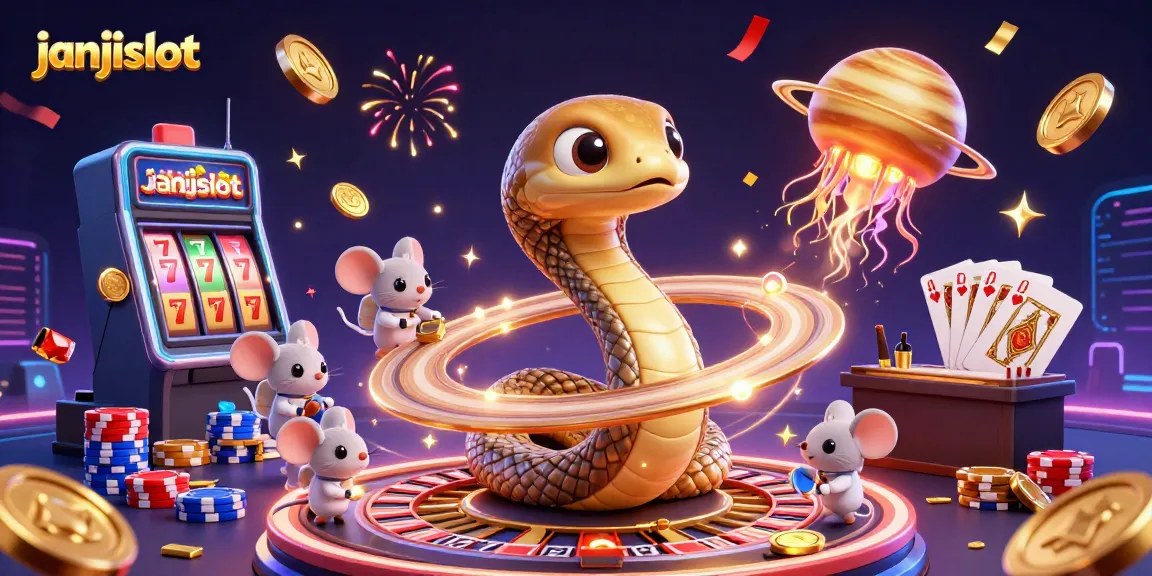 Bet on cosmic slots with janjislot – a dynamic illustration of a roulette-using Saturn snake.