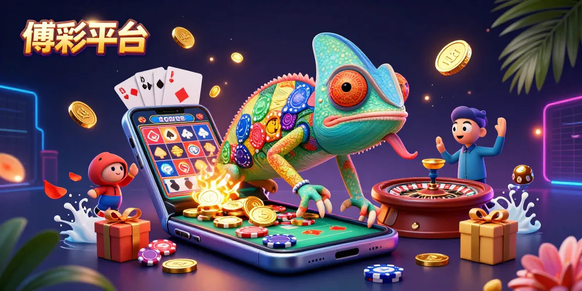 博彩平台專屬的3D插圖，賭場主角與動態遊戲元素交織，展現熱情的賭博氛圍。