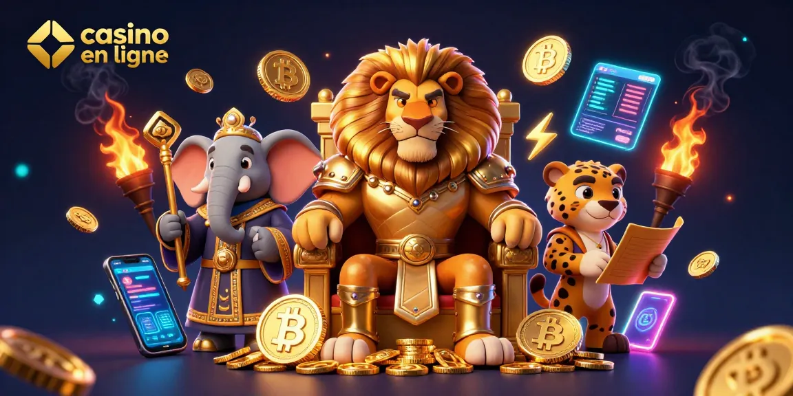 Jouez au casino en ligne avec les personnages royaux et les éléments de jeu scintillants.