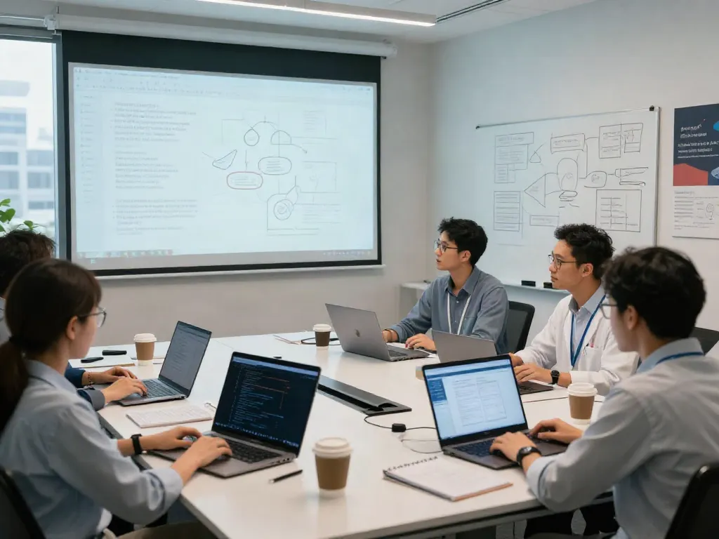 Dynamic dataset finder workspace with diverse team collaborating