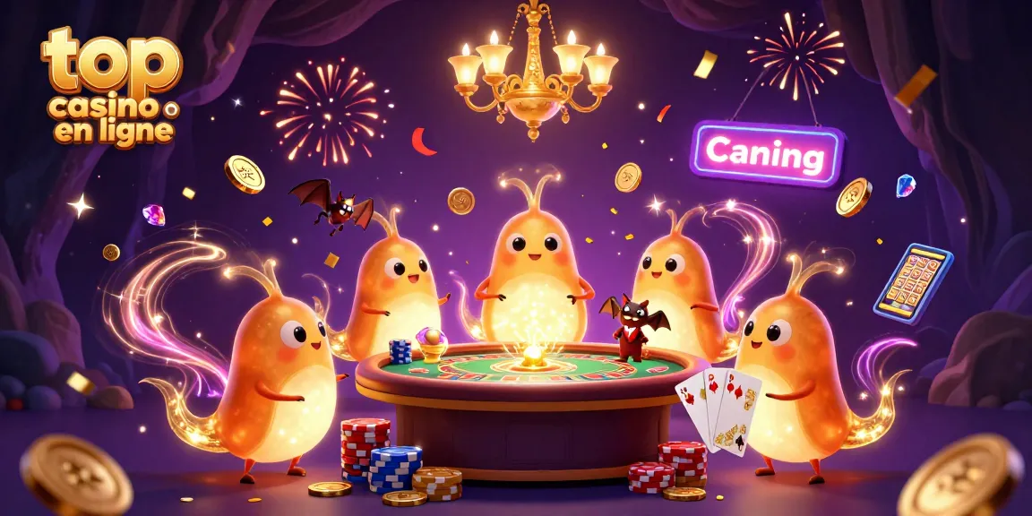 Visualisez un éclairage féérique dans un top casino en ligne avec des vers luisants illuminant des jeux et des gains en or.