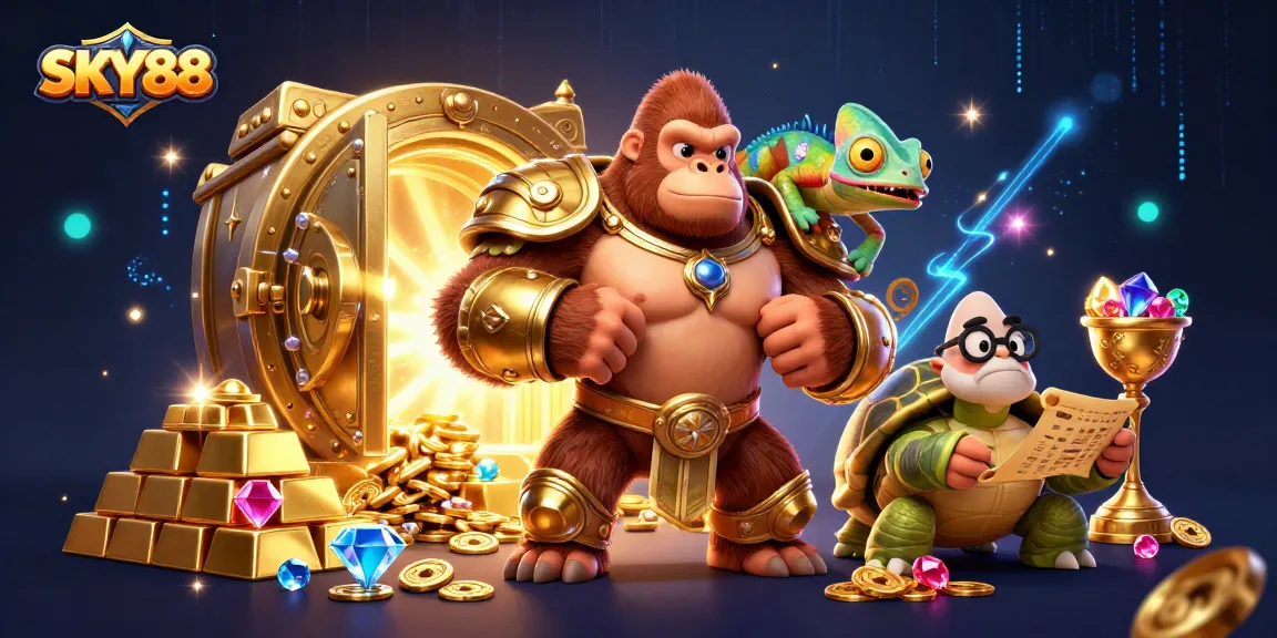 Engage with SKY88's rich gaming experience featuring lavish treasures and characters.