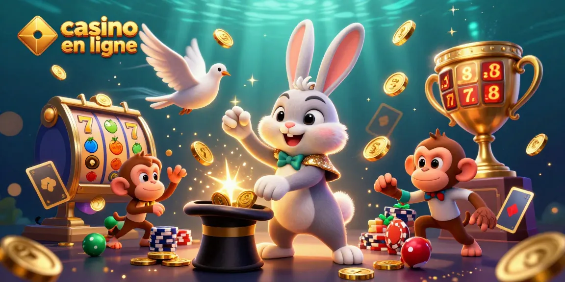 Retrouvez le meilleur du casino en ligne avec un magicien, un assistant et un singe entourés de jeux