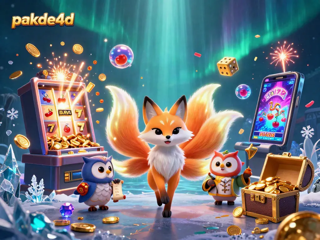 Experience the energy of pakde4d with a vibrant 3D casino scene filled with jackpots and magical elements.