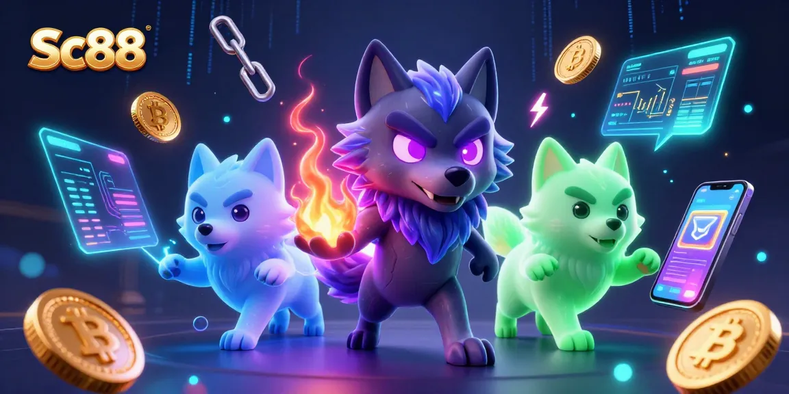 Engage with Sc88's thrilling gaming atmosphere featuring mystical wolves and crypto elements.